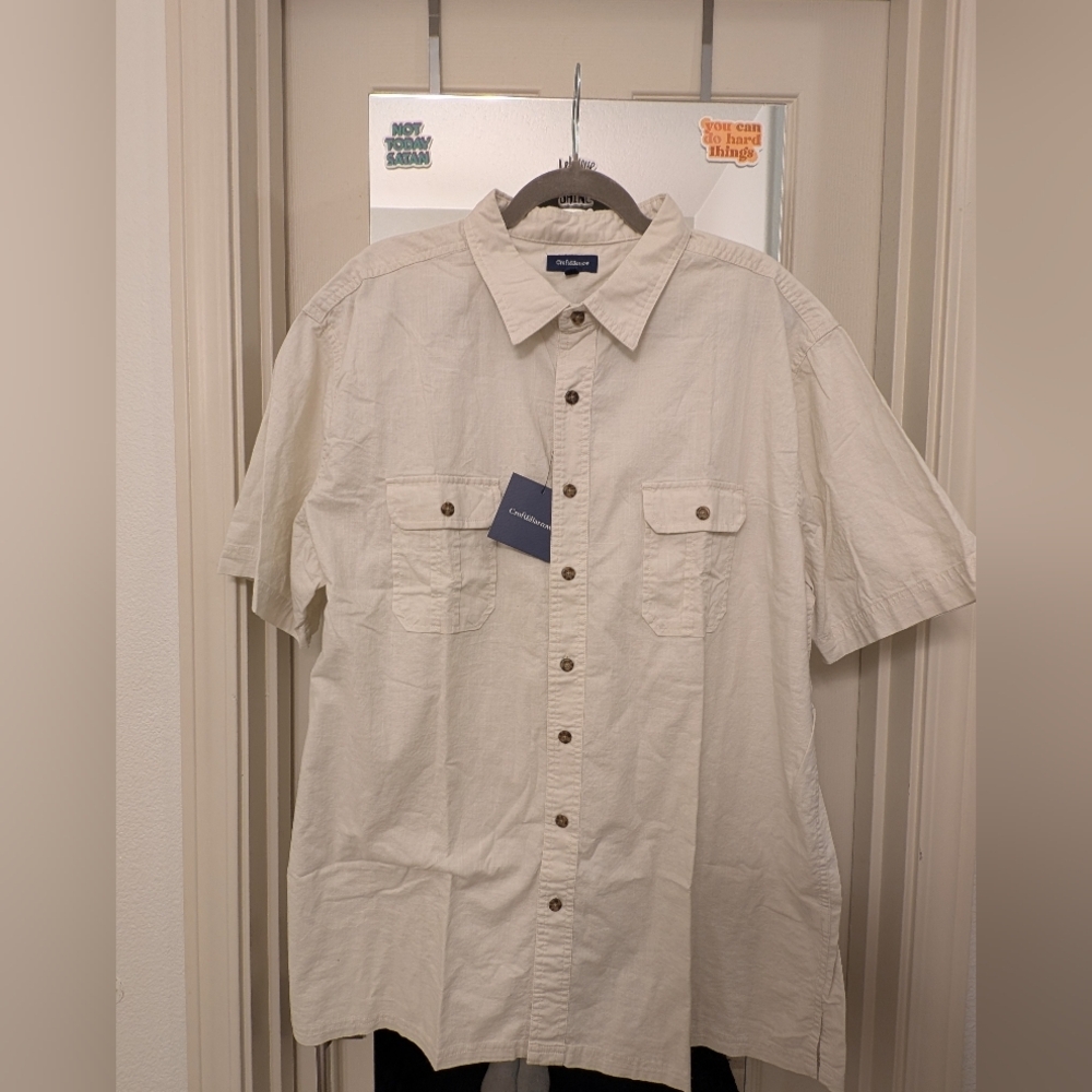 NWT Croft & Barrow Men's Cotton Button Down Shirt Size XXL